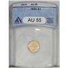 Image 1 : 1855 G$1 AU55 ANACS. Light highpoint wear has only min 