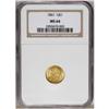 Image 1 : 1861 G$1 MS64 NGC. A lustrous yellow-gold example with 