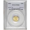 Image 3 : 1874 G$1 MS66 PCGS. Among Type Three gold dollars, thi 