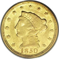 1850-C $2 1/2 XF45 PCGS.