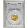 Image 1 : 1852 $2 1/2 MS63 PCGS. Brilliant lemon-yellow color wi 