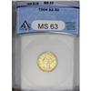 Image 1 : 1904 $2 1/2 MS63 ANACS. This specimen boasts highly lu 