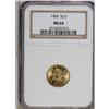 Image 1 : 1906 $2 1/2 MS64 NGC. This brassy near-Gem practically 