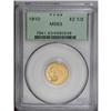 Image 1 : 1910 $2 1/2 MS63 PCGS. Orange and lime tints enrich th 