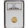 Image 1 : 1927 $2 1/2 MS64 NGC. A wheat-gold example with traces 