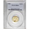 Image 1 : 1928 $2 1/2 MS64 PCGS. Highly lustrous for this issue 