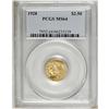Image 1 : 1928 $2 1/2 MS64 PCGS. This yellow-gold near-Gem has p 