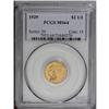 Image 1 : 1929 $2 1/2 MS64 PCGS. Satiny orange-gold surfaces and 