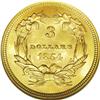 Image 2 : 1854 $3 MS64 NGC. This denomination was authorized by 