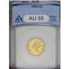 Image 1 : 1855 $3 AU55 ANACS. This specimen displays most appeal 