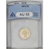 Image 1 : 1874 $3 AU55 ANACS. Traces of highpoint rubbing combin 