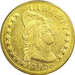 1795 $10 13 Leaves VF30 PCGS. B. 2-A, Breen-6830, Tara