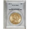 Image 1 : 1907-S $20 MS62 PCGS. A charming wheat-gold piece with 