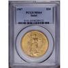 Image 1 : 1907 $20 Arabic Numerals MS64 PCGS. Bright, yellow-gol 