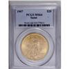 Image 1 : 1907 $20 Arabic Numerals MS64 PCGS. A softly lustrous 