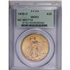 Image 1 : 1908-D $20 No Motto MS63 PCGS. Long Rays Obverse. A lo 