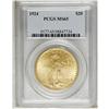 Image 1 : 1924 $20 MS65 PCGS. A pale lemon-yellow piece with unu 