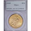 Image 1 : 1925 $20 MS64 PCGS. A beautiful lemon-gold near-gem wi 