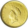 Image 1 : 1854 G$1 Type Two Gold Dollar--Broadstruck, Bent--NCS. 