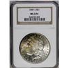 Image 1 : 1881-S S$1 MS67 S NGC. Colorful bands of toning domin 