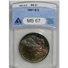 Image 3 : 1881-S S$1 MS67 ANACS. The obverse is intensely toned 