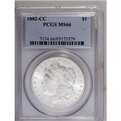 1882-CC S$1 MS66 PCGS. A flashy Premium Gem with moder 