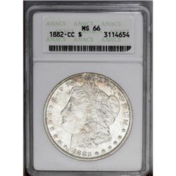 1882-CC S$1 MS66 ANACS. Blushes of tan and ocean-blue 
