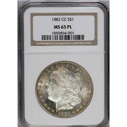 1882-CC S$1 MS65 Prooflike NGC. A sparkling, sparingly 