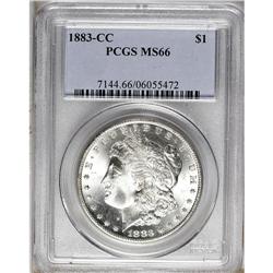 1883-CC S$1 MS66 PCGS. A brilliant and boldly impresse 