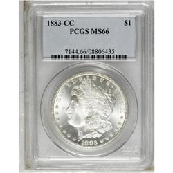 1883-CC S$1 MS66 PCGS. The obverse is radiantly frosty 