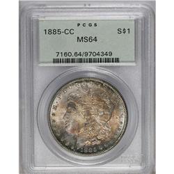 1885-CC S$1 MS64 PCGS. The reverse has concentric oran 
