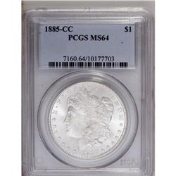 1885-CC S$1 MS64 PCGS. Essentially brilliant, though a 