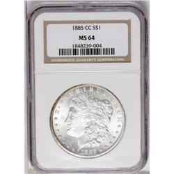 1885-CC S$1 MS64 NGC. Brilliant with just a touch of g 