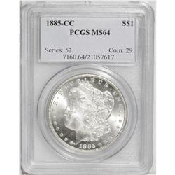 1885-CC S$1 MS64 PCGS. Frosty-white and completely unt 