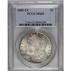 1885-CC S$1 MS65 PCGS. A lustrous Carson City Gem with 