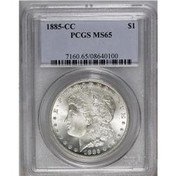 1885-CC S$1 MS65 PCGS. A brilliant, well struck, and l 
