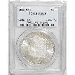1885-CC S$1 MS65 PCGS. Mostly brilliant with a strong 