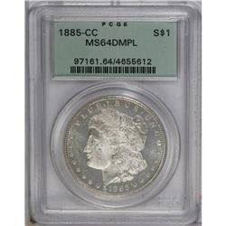 1885-CC S$1 MS64 Deep Mirror Prooflike PCGS. Choice an 