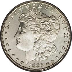 1885-CC S$1 MS65 Deep Mirror Prooflike PCGS. While fre 