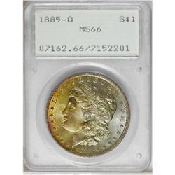 1885-O S$1 MS66 PCGS. While the reverse has subdued go 