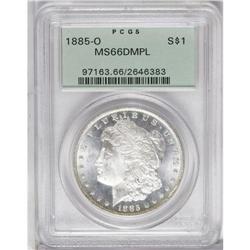 1885-O S$1 MS66 Deep Mirror Prooflike PCGS. Light lemo 