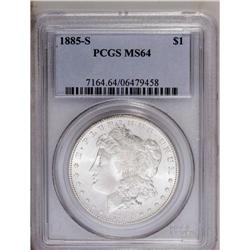 1885-S S$1 MS64 PCGS. This is a sharply struck and rat 