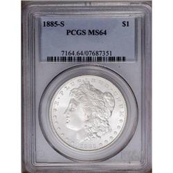 1885-S S$1 MS64 PCGS. Essentially untoned and lightly 
