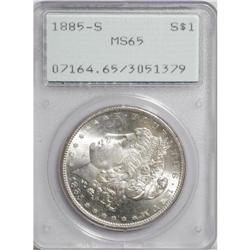 1885-S S$1 MS65 PCGS. Light gray-gold toning endows th 
