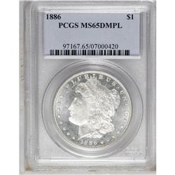 1886 S$1 MS65 Deep Mirror Prooflike PCGS. An intensely 
