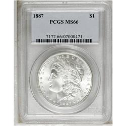 1887 S$1 MS66 PCGS. A boldly struck example with stron 