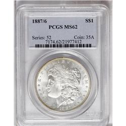 1887/6 S$1 MS62 PCGS. The underdigit 6 is easily seen 