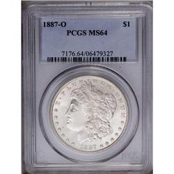1887-O S$1 MS64 PCGS. Satiny, untoned surfaces have a 