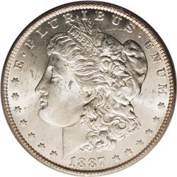 1887/6-O S$1 MS63 PCGS. The 1887/6 overdate is an impo 