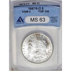 1887/6-O S$1 MS63 ANACS. VAM-3. A Top 100 Variety. Blu 